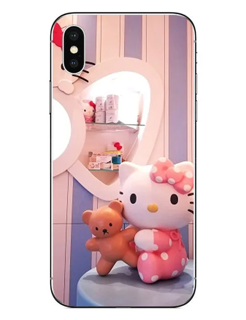 IMIDO hello kitty Мягкий ТПУ силиконовый чехол подходит для Apple iPhone X XR XS Max 8 для iPhone 7 8 6 6S Plus 5 5S чехлы для телефонов