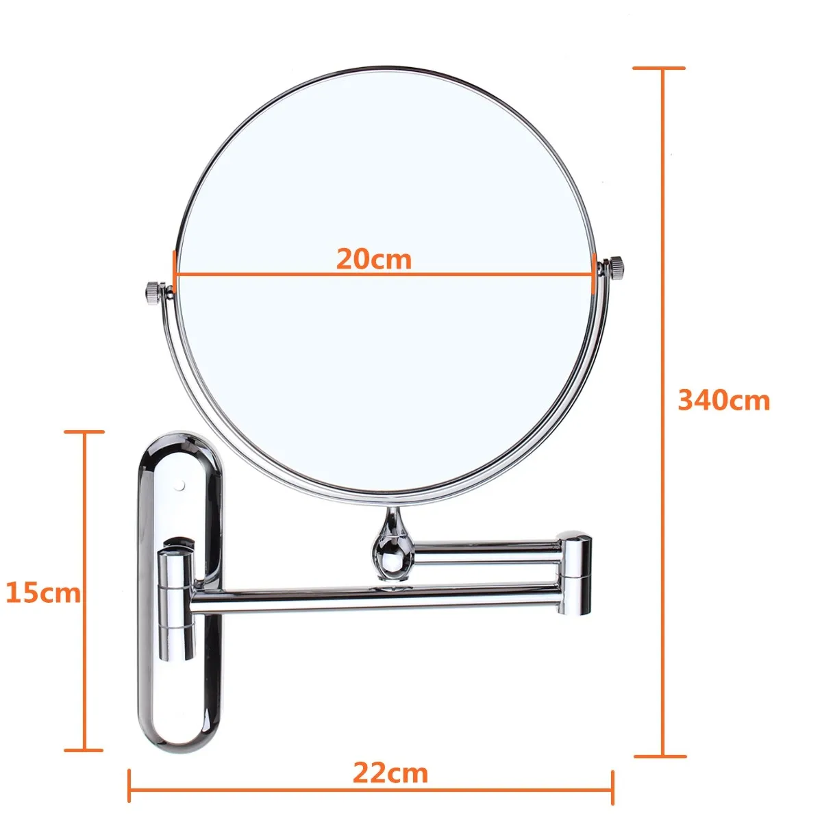 Складное 10 кратное увеличительное зеркало двухстороннее настенное для макияжа