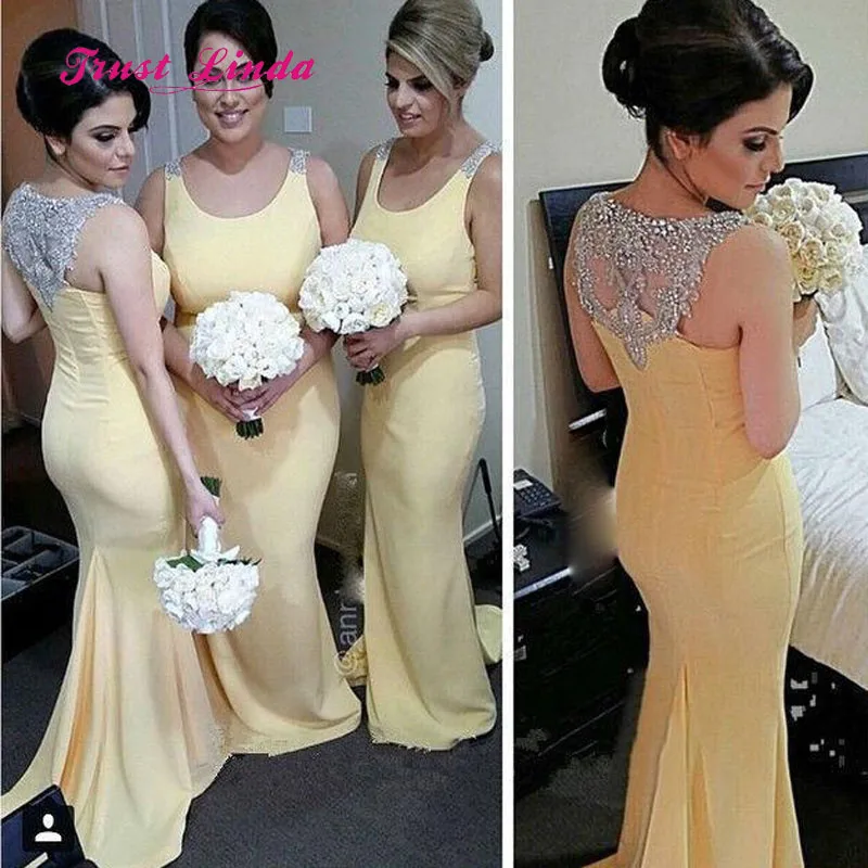 Элегантные женские платья для вечеринки и свадьбы желтые подружек невесты