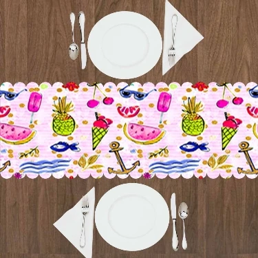 Еще розовый Летних Фруктов Животные Скатерти Runner украшения дома для Кухня