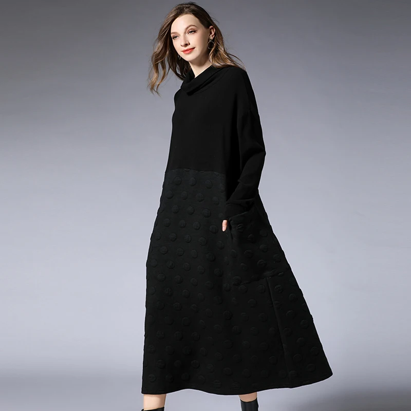 Winter Basic Black Dresses Plus Size Autumn Women 2018Woman Elegant All Match Knit Sweater Femme Dress Vestidos Feminino | Женская