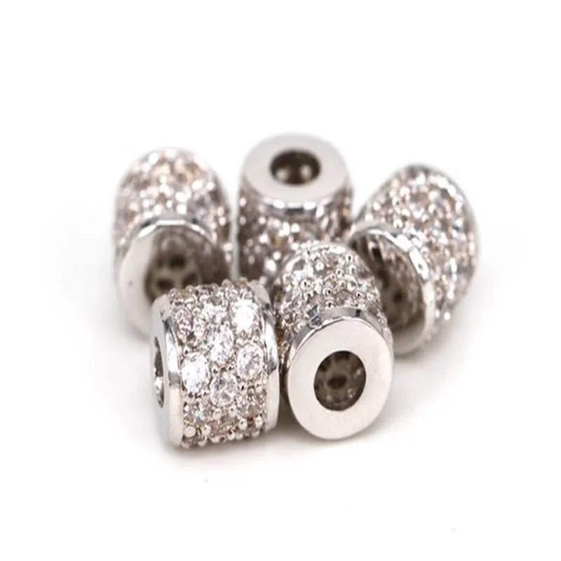 CZ бусины микро проложить цилиндрические круглые трубки кубический циркон