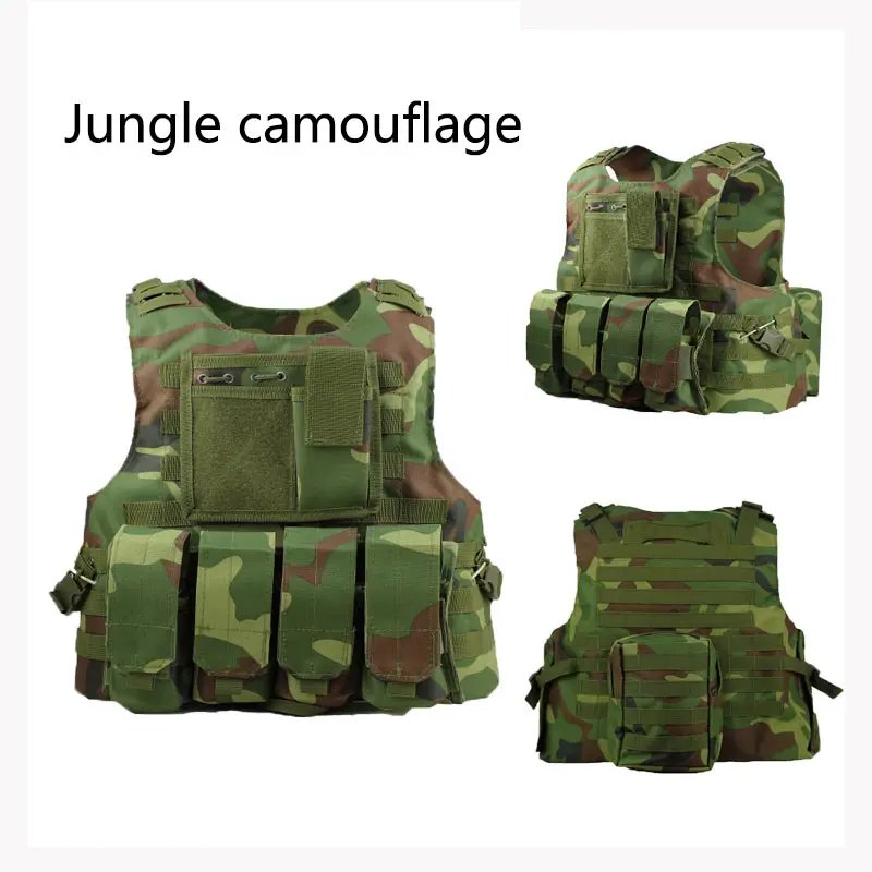 Jungle Camouflage Uniforme Militar тактический жилет военная охотничья камуфляжная одежда Colete Tatico спецназ SWAT City Duty жилеты CS Одежда - Цвет: Jungle Camouflage