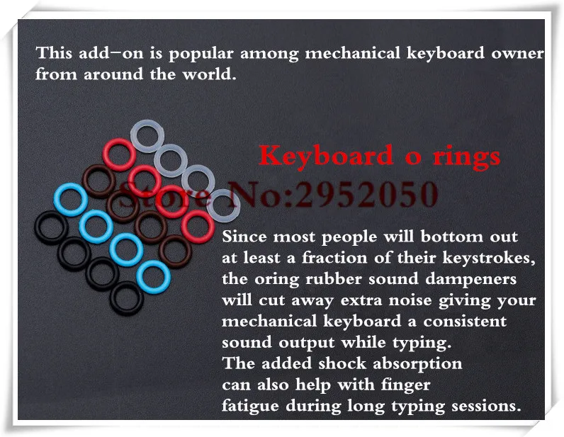 

Free shipping 125pcs/lot Keyboard o rings for Cherry MX rings 40A