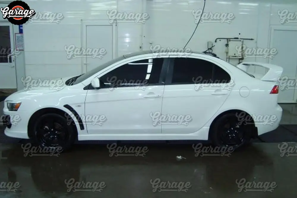 Боковые юбки для Mitsubishi Lancer 10 2008- дверных порогов ABS пластиковые накладки кузова kittuning Стайлинг экстерьер 1 комплект/2 шт