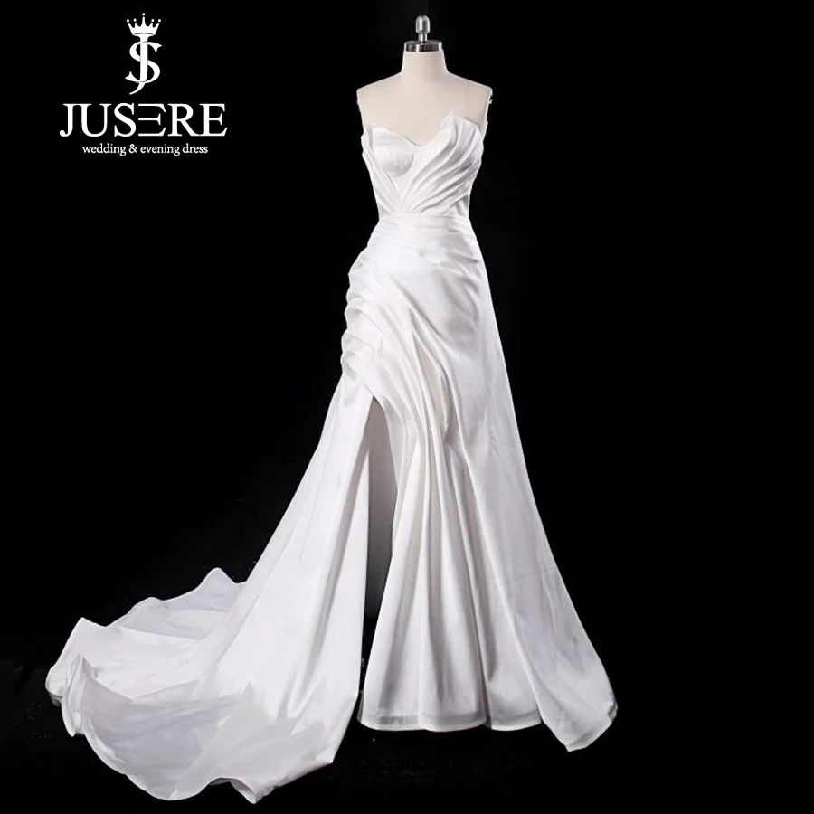 Vestido de festa Robe Soiree V воротником длинное вечернее платье с разрезом сбоку рюши