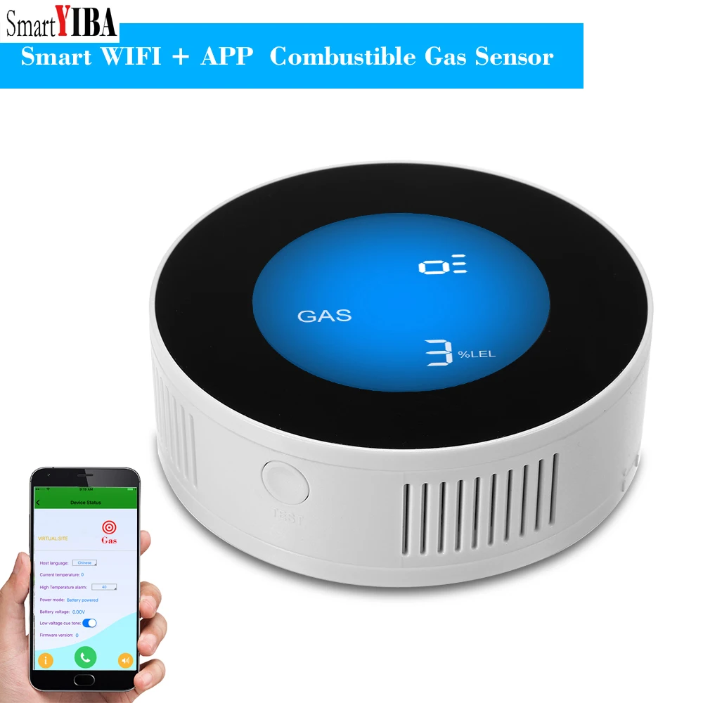 SmartYIBA 5pcs/lot Independent WiFi Gas Detector Alarm Leakage Natural Sensor Home Kitchen | Безопасность и защита