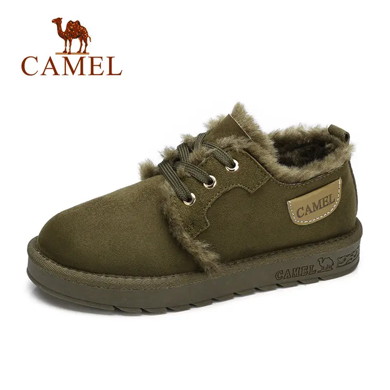 CAMEL/Зимние ботильоны женские замшевые зимние теплые ботинки на платформе мягкая