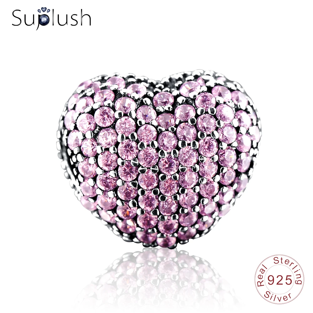 Suplush модные ювелирные украшения 100% серебряные бусины 925 пробы Fit оригинальный