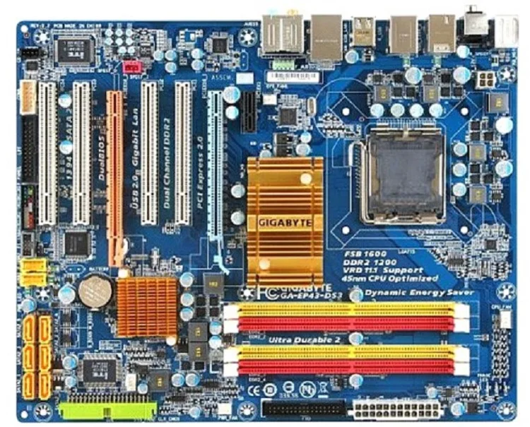 Материнская плата для Gigabyte оригинальная б/у настольного ПК с сокетом LGA 775 DDR2 ATX P43