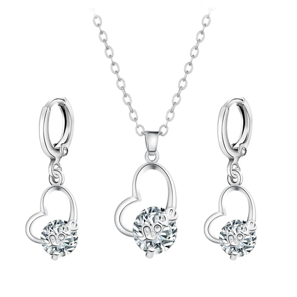 Для женщин милые сердцу Форма подвеска инкрустированные циркон Цепочки и