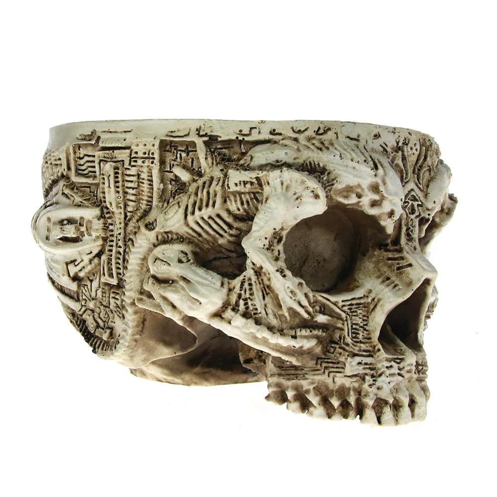 Череп вырезанный вручную одержимый цветочный горшок чаша Декор череп дизайн