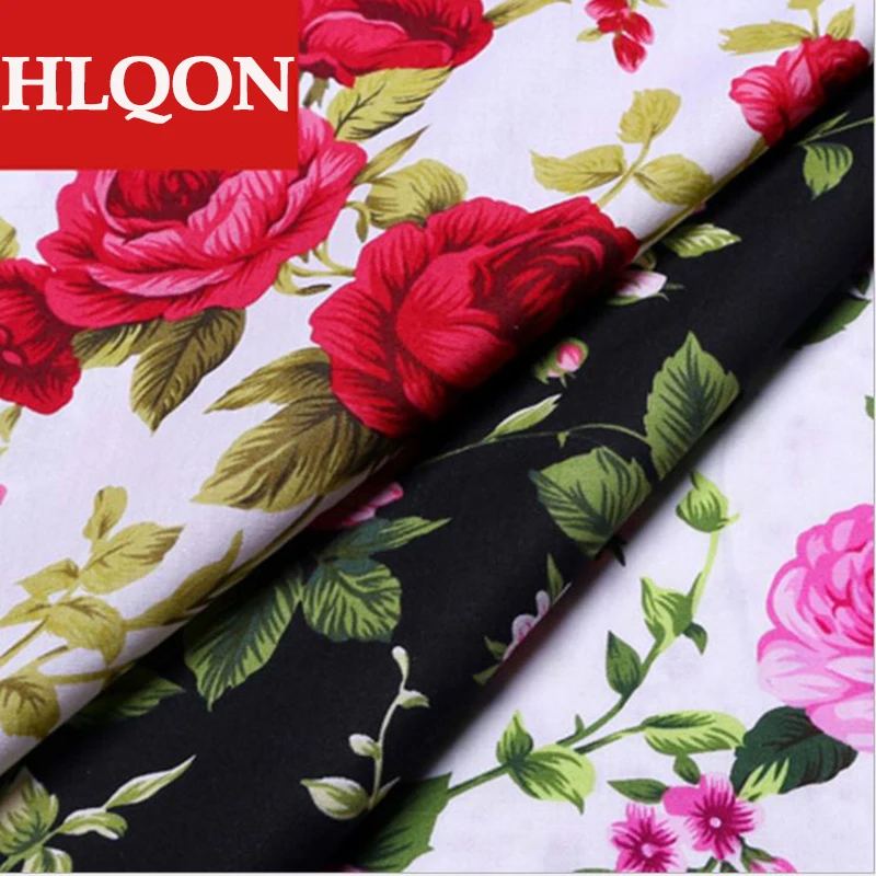 

High quality 100% cotton printed sateen flower fabric used for Quilting sewing dress women clothing skirt shoe by 100x150cm