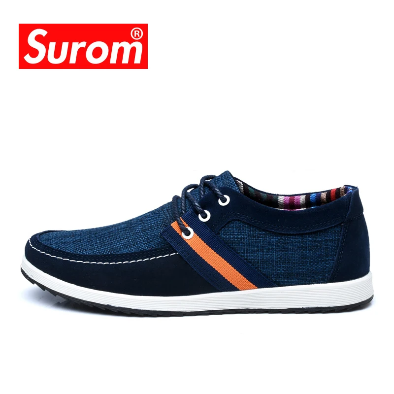 SUROM/Мужская дышащая обувь для скейтбординга Лоскутная парусиновая и Flywire