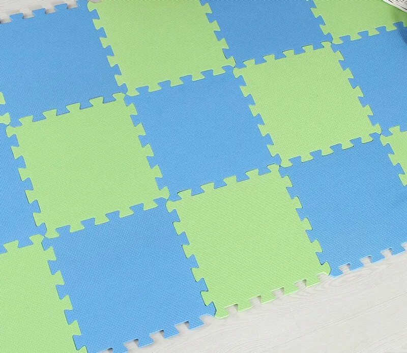 Green-SkyBlue Детский игровой коврик из вспененного материала EVA, детский коврик-пазл, блокирующая плитка для упражнений, напольный ковер, ковер для детей, ползающих 30X30X1 см - Цвет: Green-SkyBlue