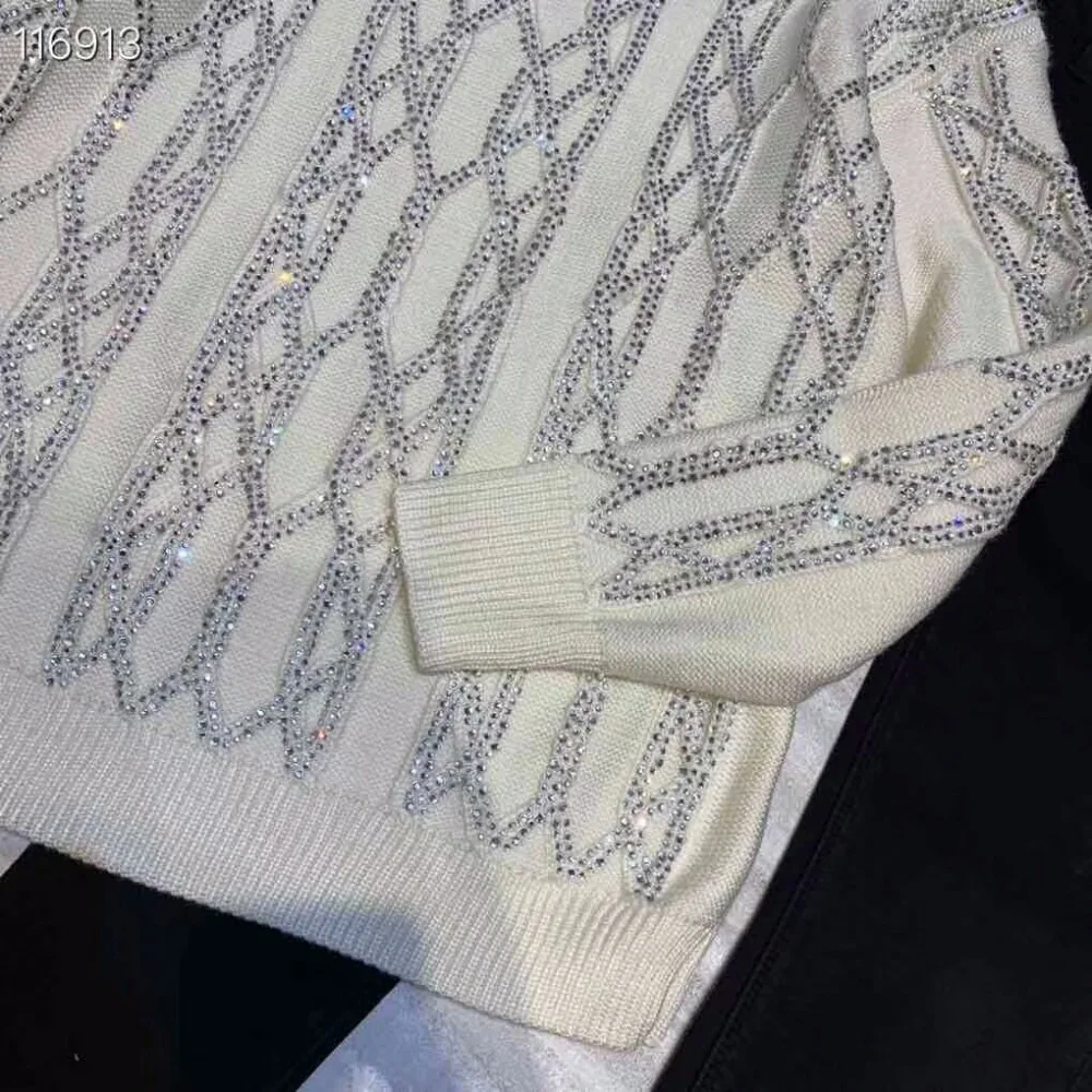 2019 newest fashion women sweater and pullover shinning beads solid wollen Autumn Winter Women Sweater |