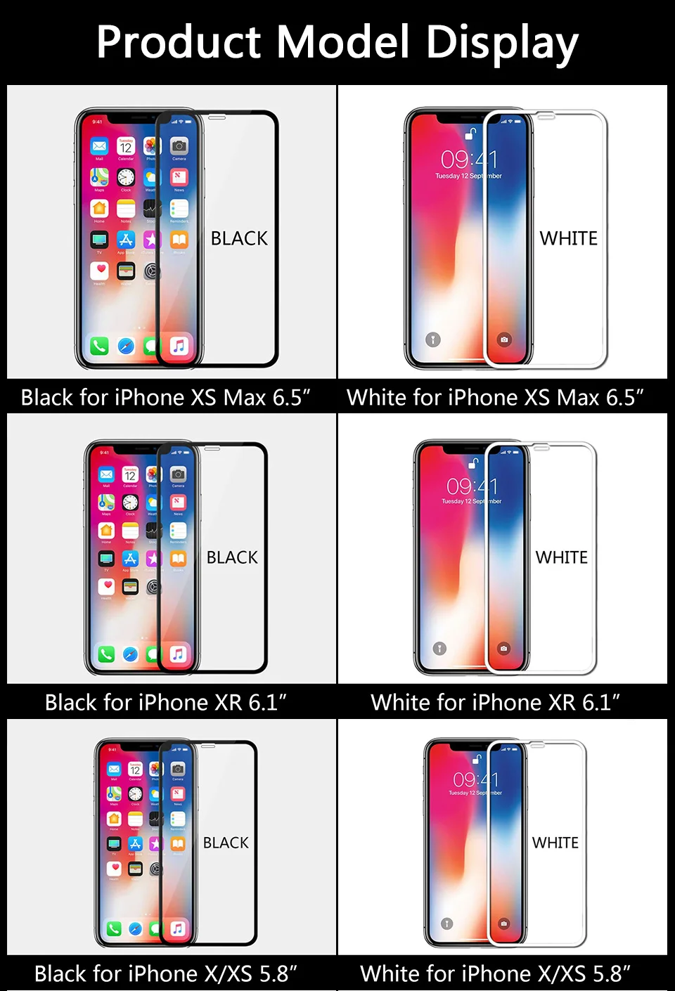 2 шт. Закаленное стекло-экран протектор для iPhone XS MAX XR X Закаленное стекло iPhone 7 8 Plus защитное стекло темпр стекло полное покрытие