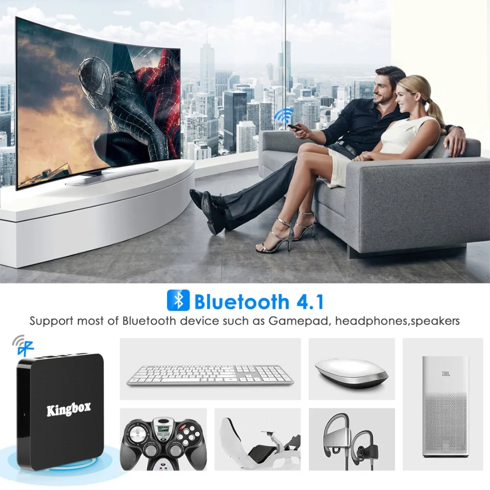 Kingbox Android 9 0 tv Box с 4 Гб ОЗУ 64 ПЗУ 2019 K4 MAX четырехъядерный поддержкой BT 1/H.265/4 K/3D/2 ГГц