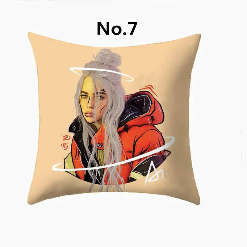 Наволочка для подушки из полиэстера с принтом Billie Eilish декоративные дома