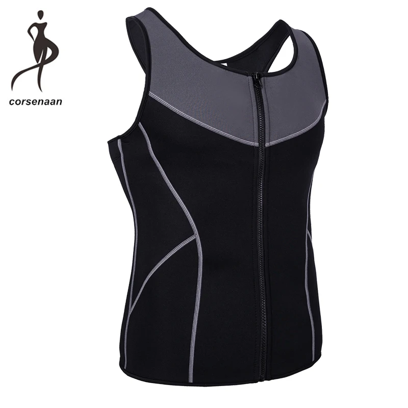 Мужская Неопреновая майка термобелье для формирования тела тренировочный жилет