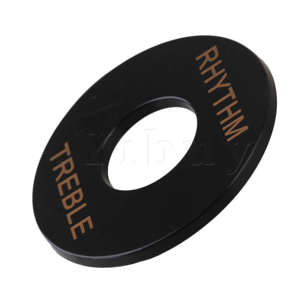 

Yibuy Black Electric Guitar Round Shape Rhythm Treble Switch Pickup Selector Plate