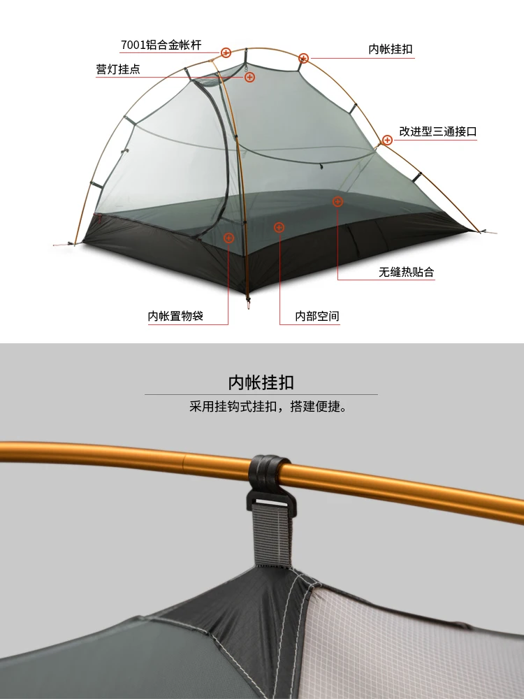 3F UL Шестерни zhengtu Американская классификация проводов 2р 2-х местный 15D Silnylon покрытием 3 сезона/4 сезона палатка с землей лист Сверхлегкий Пеший Туризм 210T