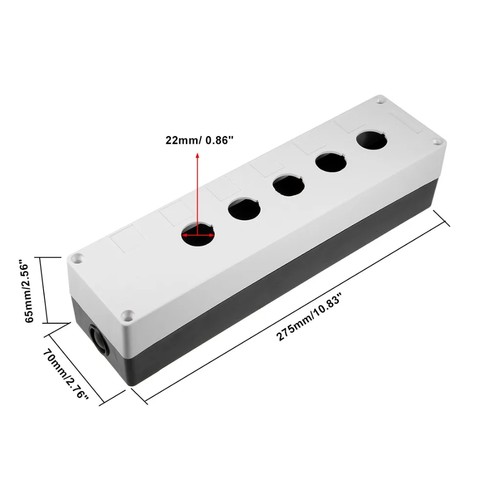 UXCELL Push Button Switch Control Station Box 22mm 5 Hole Waterproof Black And White For Power Supply Units Accessories | Строительство
