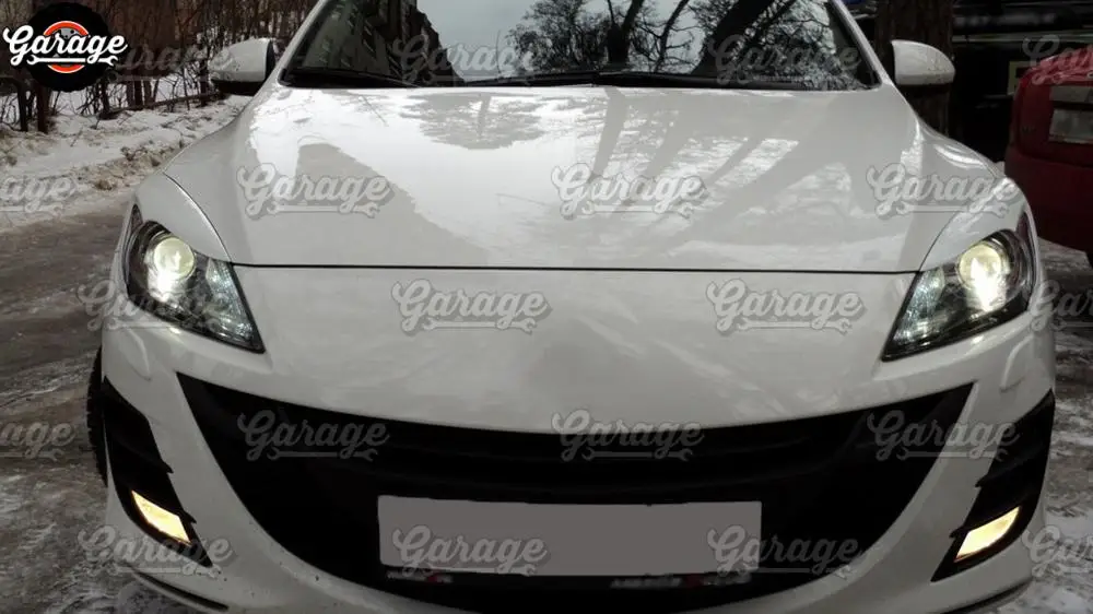 Чехлы для фар Mazda 3 2009-2012 пластиковые накладки из АБС-пластика изгиб бровей