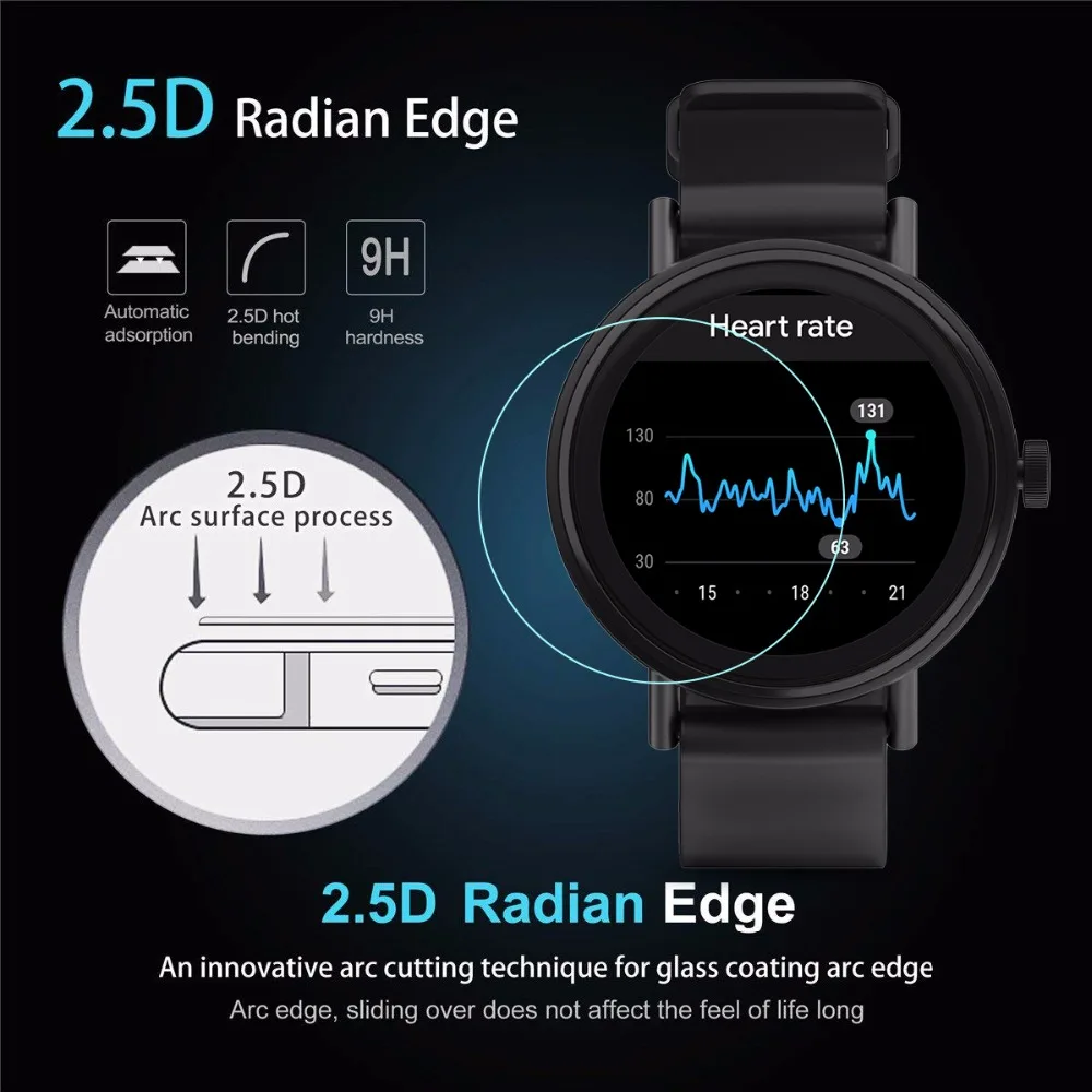 3 шт Защита экрана для Misfit Vapor 2 Watch (41 мм 46 мм) закаленное защитное стекло 9H 2.5D HD