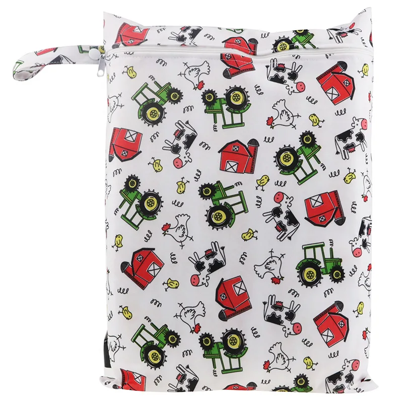 

30*40cm PUL Printed Single Pocket Diaper Bag Waterproof Wet Bag Baby Nappy Bags Pail Liner Laundry Bag For Baby Cloth Diaper