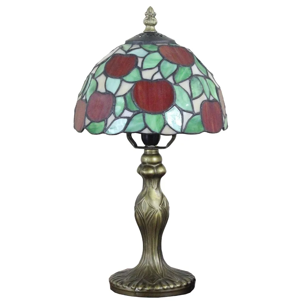 Маленькая настольная лампа из свинцового стекла витражного декоративная