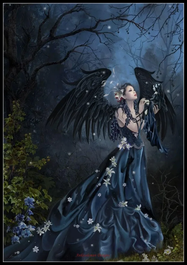 

Embroidery Counted Cross Stitch Kits Needlework - Crafts 14 ct DMC Color DIY Arts Handmade Decor - Angel Moonlight