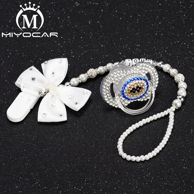 MIYOCAR любое имя принцесса bling горный хрусталь пустышка Клип bling Корона пустышка/соски/пустышка Клип Набор