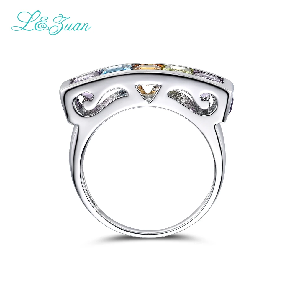 L &amp zuan серебро 925 пробы натуральный 1.03ct Аметист Фиолетовый Камень зубец