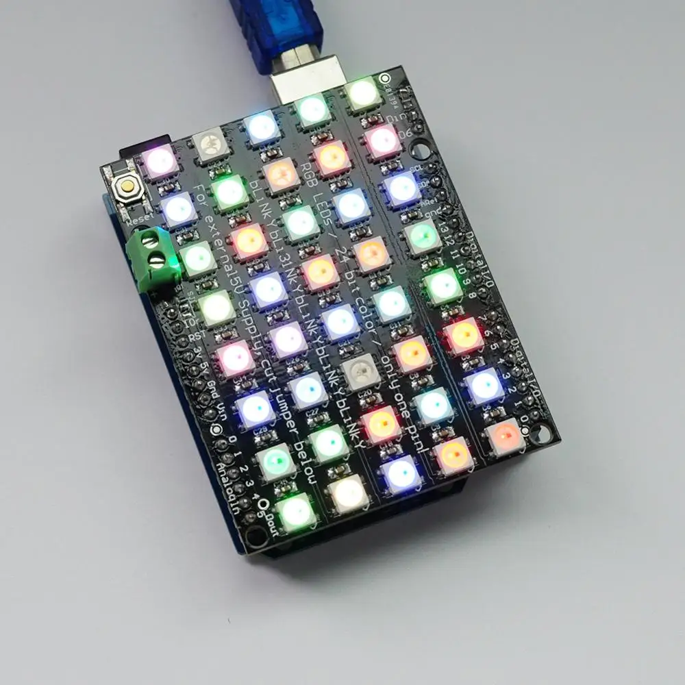 Светодиодный модуль для Arduino UNO R3 40 RGB WS2812 5X8 пикселей точечная матрица Адресуемая
