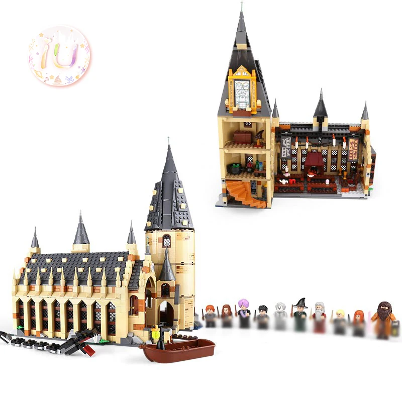Legoings 75954 серия фильмов 938 шт набор из серии Hogwarts Great Wall модель строительные блоки