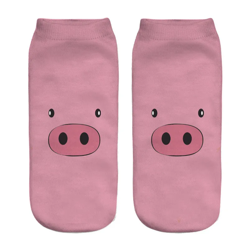 2018 new  3d print socks  white animal pig  Unisex Socks   cute Mujer unisex Fashion Sox catton funny socks for women