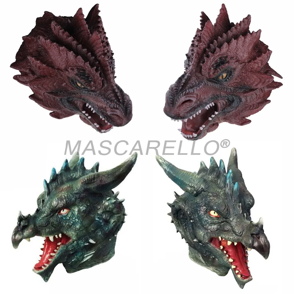 Реалистичная маска латексное животное Dragon Голова монстра для взрослых полная