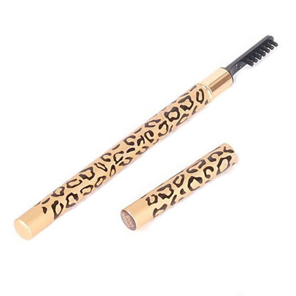 2 in 1 Leopard Waterproof Long-Lasting Eyebrow Pencil with Brush Makeup Tools | Красота и здоровье