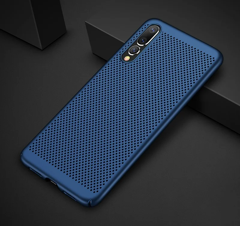 Синий KISSCASE ультра тонкий чехол для телефона huawei P30 P20 mate 20 полые теплоотвод Чехлы Жесткий ПК для Honor 9 10 задняя крышка Coque - Цвет: Синий