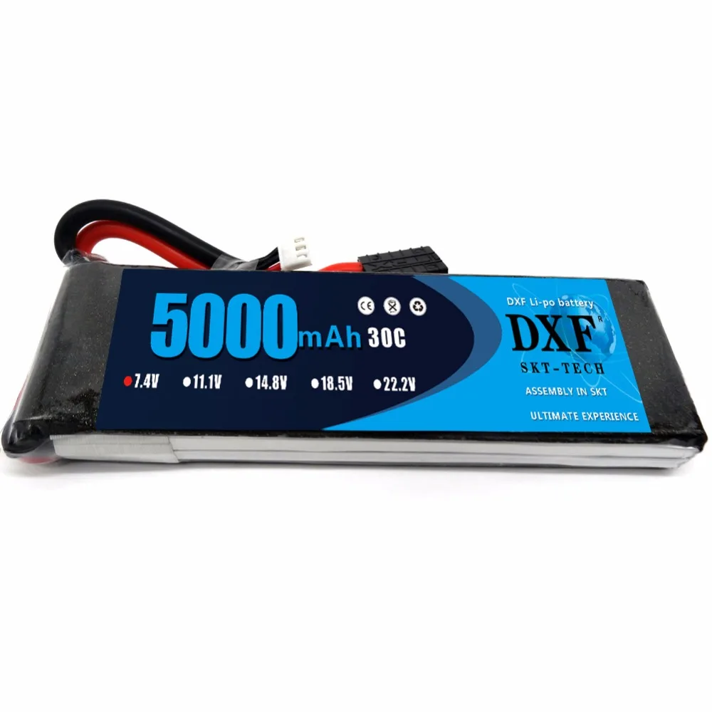 Аккумуляторная батарея DXF Lipo 2S 5000 мАч 7 4 В 30C для 1/10 автомобиля 1/8