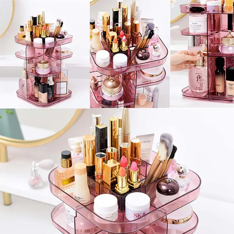 Новая мода 360 градусов вращающийся акриловый Макияж Органайзер коробка кисточки