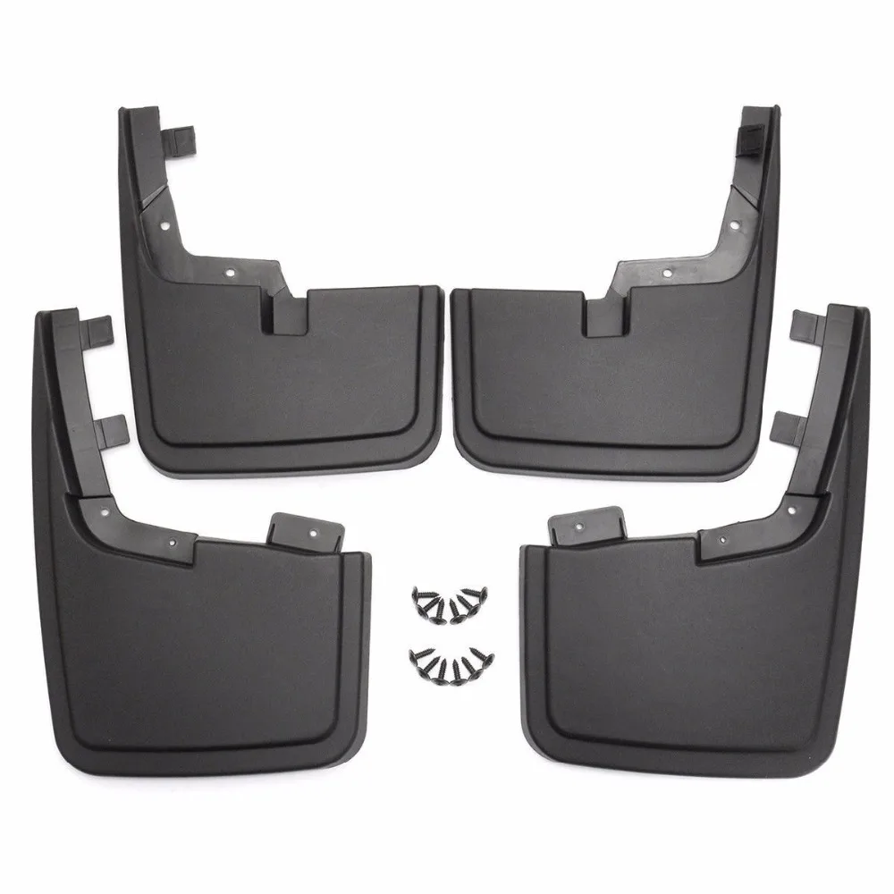 4 шт. левые и правые задние передние пластиковые Брызговики для 2015-2017 Ford F 150 Черный