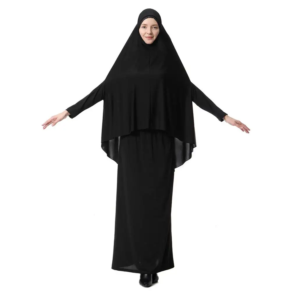 Платье для женщин, 2 шт./компл. Абая для женщин, мусульманская одежда, платье с рукавом «летучая мышь»