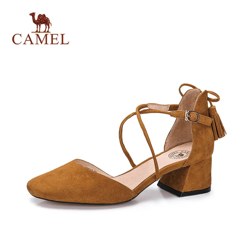 CAMEL/новые женские туфли на среднем каблуке кожаные туфли-лодочки с пряжкой модные