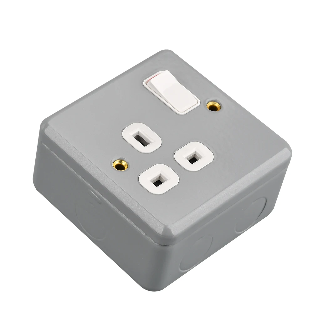 Металл cald uk 13A Одиночная Коммутируемая розетка ПК вставка