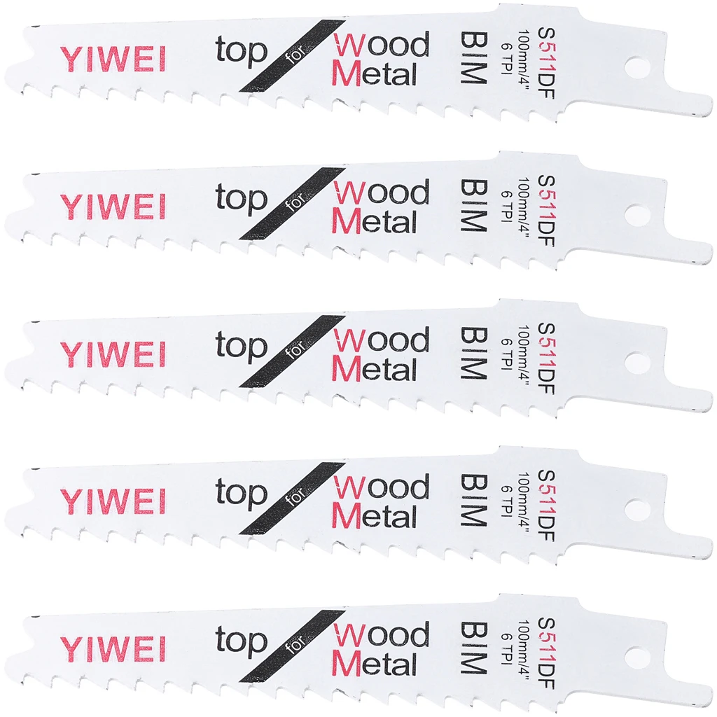 

2022 New Arrival 5Pcs/set 100mm 4" BIM S511DF Flexible Sabre Saw Blades For Wood & Metal Cutting