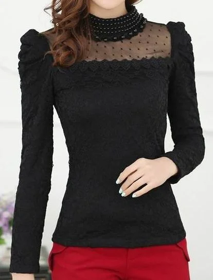 

Black New women's fashion Long sleeved lace underwear