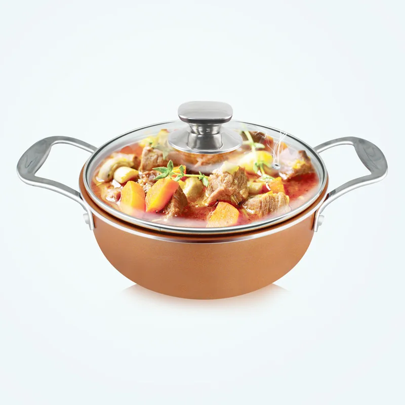 Grand Innovation 4 6. 2 8 qt. Антипригарный соус с ручками со стеклянной крышкой 1 7 Кварты.