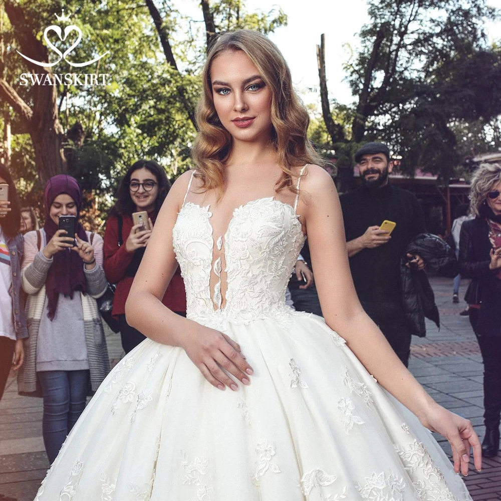 Swanskirt романтическое бальное платье принцессы свадебное 2020 сексуальное кружевное